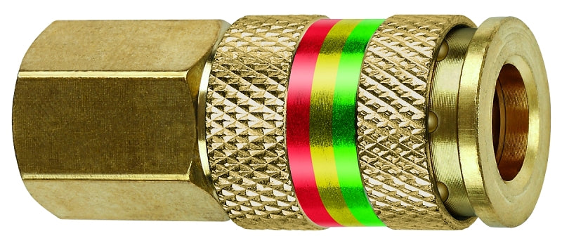 Tru-Flate 13-515 Coupler, U-Style, 1/4 in, FNPT, Brass