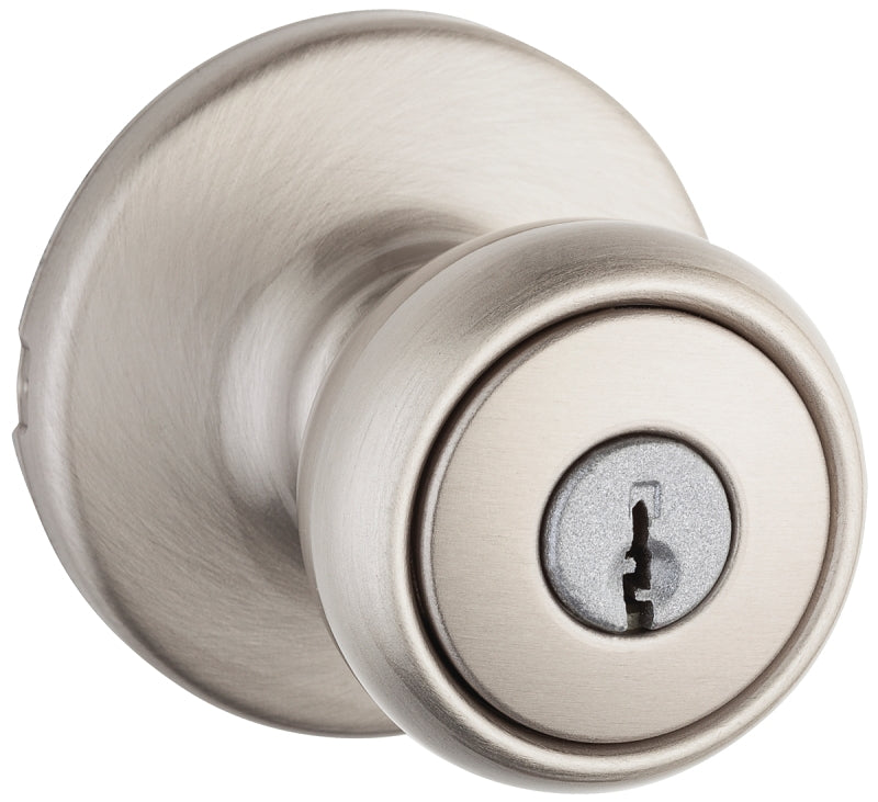 Kwikset 400T 15 CP Entry Knob, Knob Handle, Satin Nickel, Steel, 3 Grade