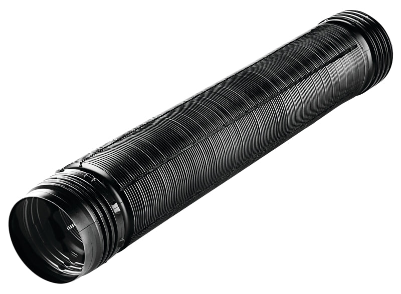 Amerimax 54022 Drain Pipe Tubing, Flexible, 4 in, PVC, Black, 8 ft L