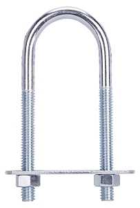 ProSource LR344 U-Bolt, 5/16 in Thread, 2-3/8 in L Thread, Steel, Zinc, Pack of 10