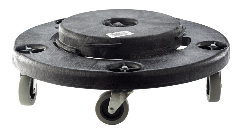 Rubbermaid Brute 250 lb Black Plastic Wheeled Garbage Can Dolly, Pack of 2