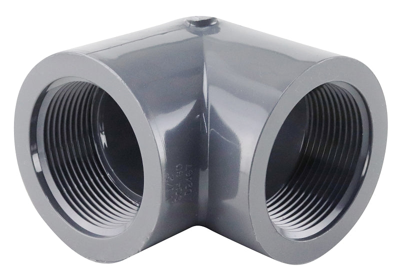 Lasco 808015BC Pipe Elbow, 1-1/2 in, Female, 90 deg Angle, PVC, SCH 80 Schedule