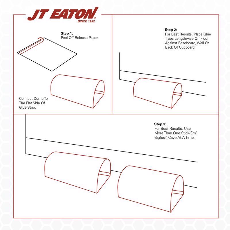 JT Eaton Stick-Em Pro Series Bigfoot Extra Large Glue Board Trap For Insects/Rodents/Snakes 4 pk, Pack of 12