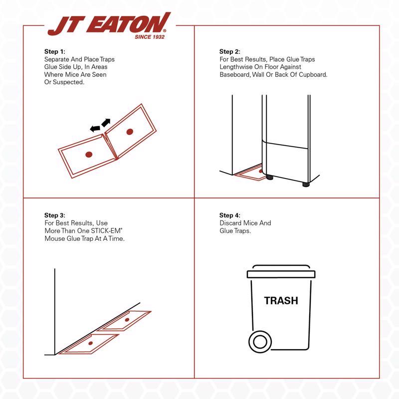JT Eaton Stick-Em Pro Series Mini Glue Board Trap For Insects and Mice 4 pk, Pack of 24