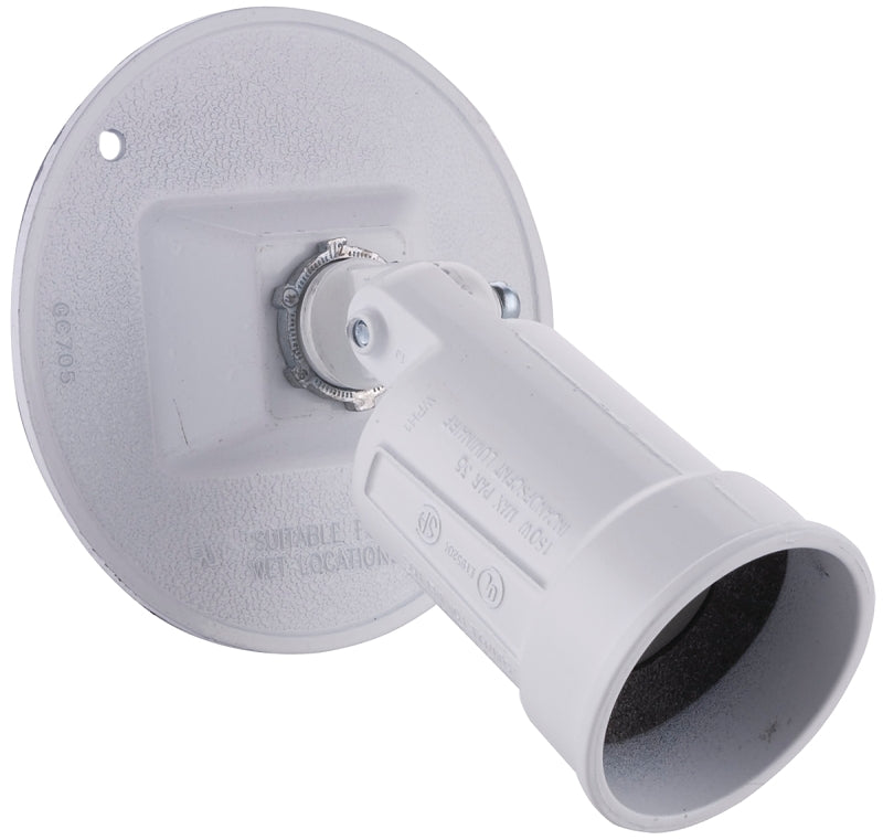 Hubbell 5624-1 Cover, 3-21/64 in L, 4-1/8 in W, Round, Metal, Gray, 8/CT, Powder-Coated