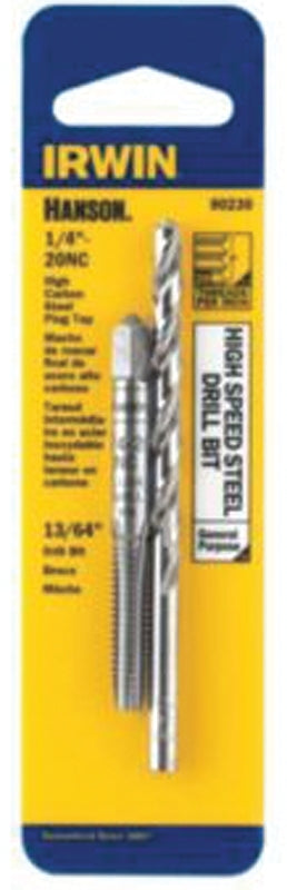 Irwin Hanson 80230 Tap and Drill Bit Set, HCS/HSS, 13/64 in Drill Bit