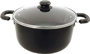 Euro-Ware 406 Dutch Oven, 5 qt Capacity, Carbon Steel, Black, Heat-Resistant Handle