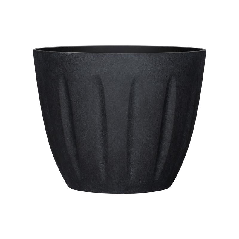 L&G 9.6 in. H X 12 in. W X 12 in. D X 12 in. D Polyresin Spritzer Planter Black