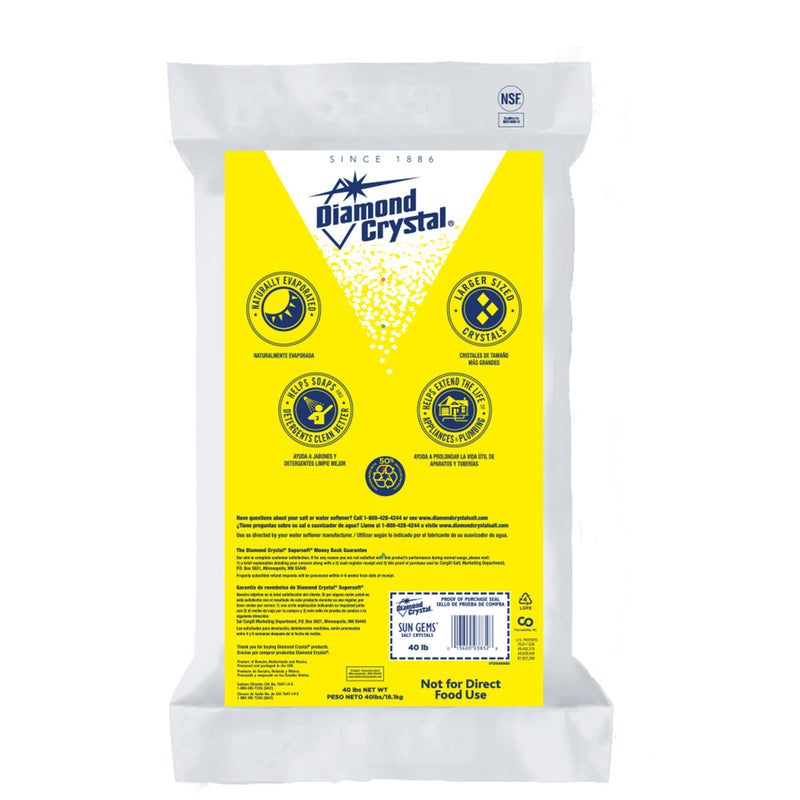 Diamond Crystal Sun Gems Water Softener Salt Crystal 40 lb
