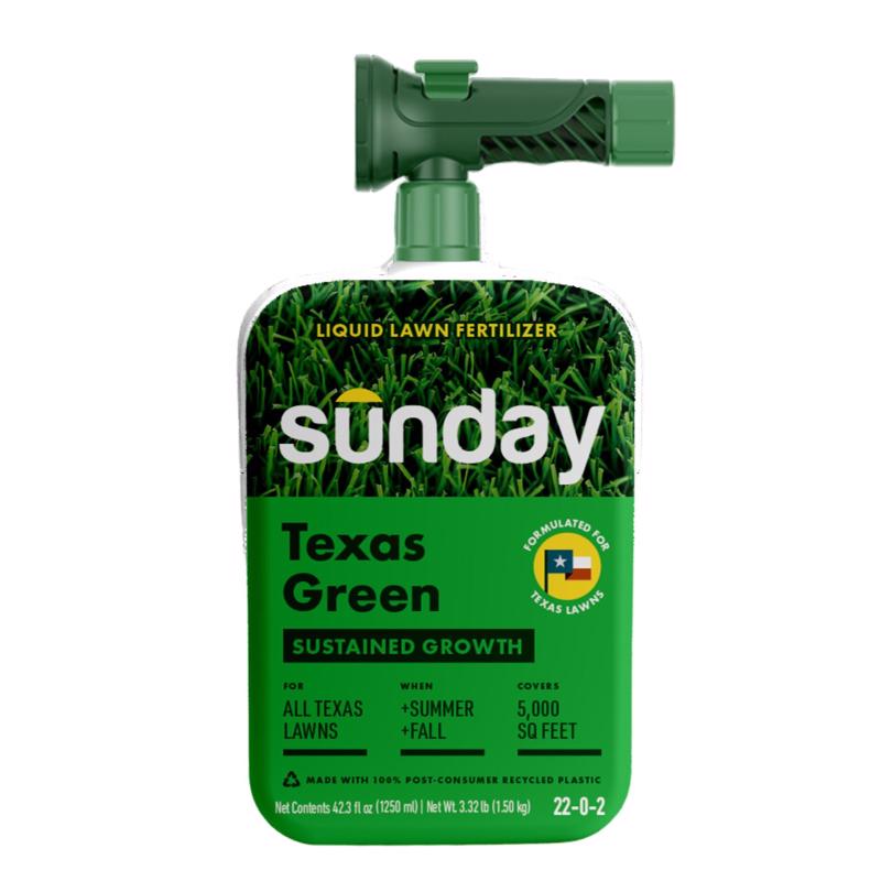 Sunday Texas Green All-Purpose Lawn Fertilizer For All Grasses 5000 sq ft, Pack of 4