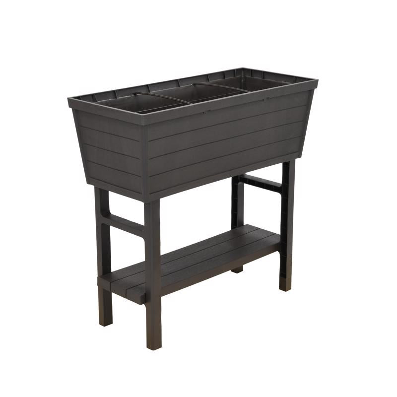Polymer Outdoor Products 31 in. H X 32.25 in. W X 14.5 in. D PP Plastic Elevated Garden Box Brown