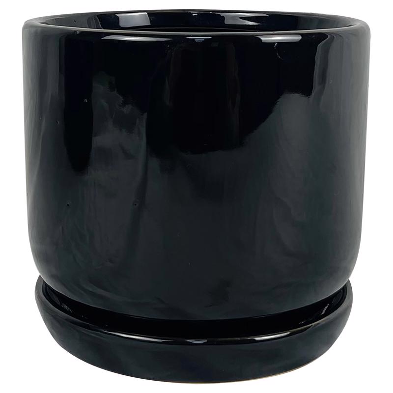Border Concepts 6 in. D Ceramic Cover Pot Black, Pack of 6