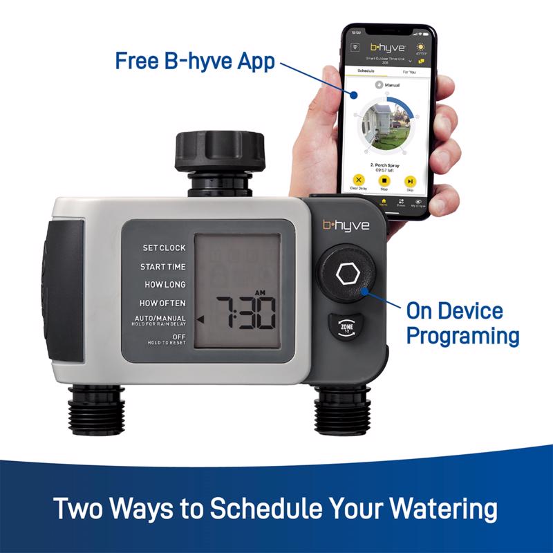 Orbit Byhve Programmable 2 Zone WiFi Hose Faucet Timer