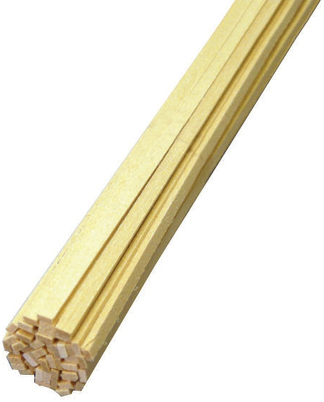 Midwest Products 4025 Craft Wood Strip, 24 in L, 3/16 in W, 1/16 in Thick, Basswood, Pack of 45