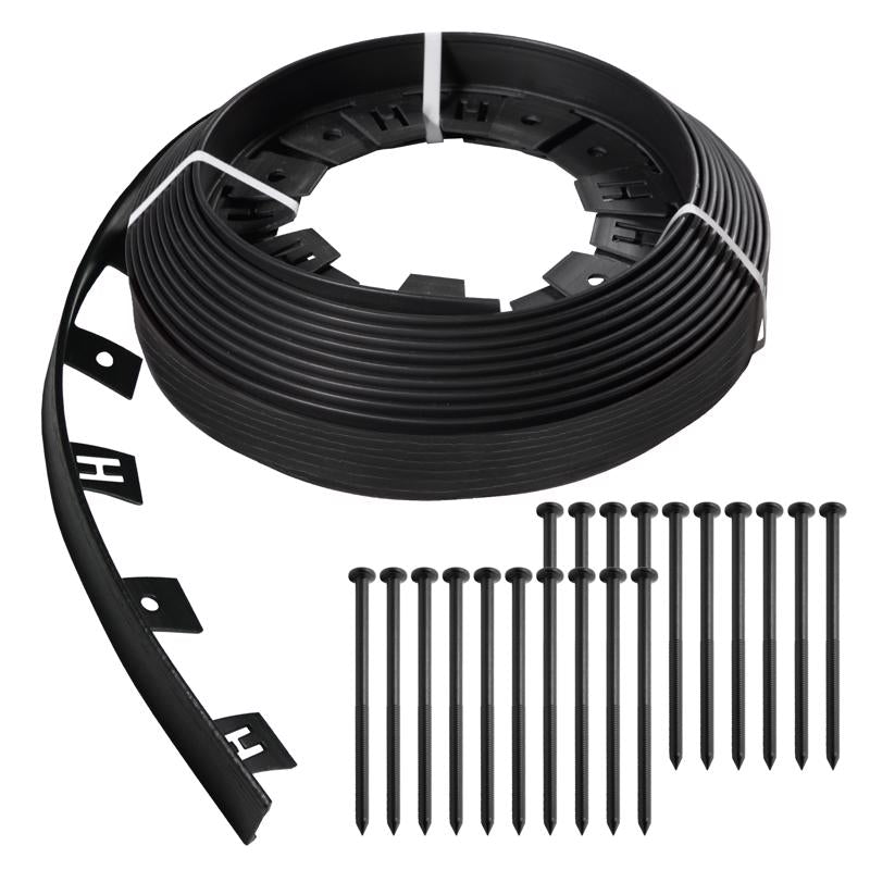 Master Mark 50 ft. L X 1.5 in. H Plastic Black Landscape Edging Kit, Pack of 4