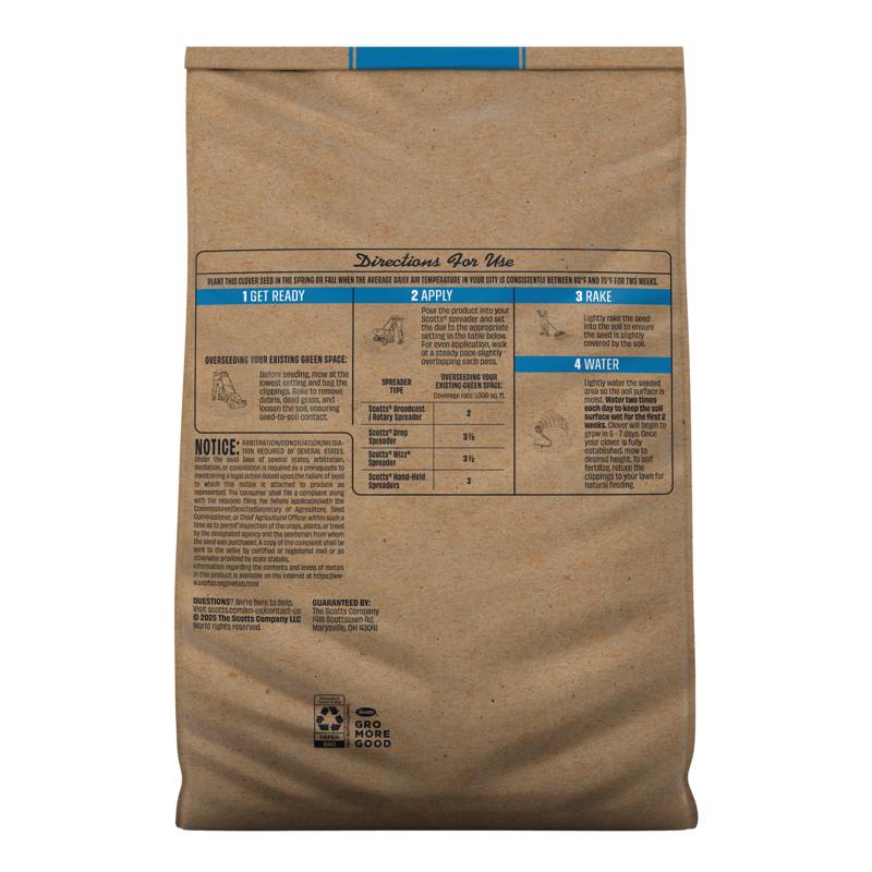 O.M. Scott & Sons Clover Grass Mix Sun or Shade Fertilizer/Seed/Soil Improver 2 lb