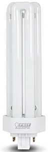 Feit Electric PLT21E/35 Compact Fluorescent Bulb, 32 W, T2 Lamp, 4-Pin Lamp Base, 3500 K Color Temp, Cool White Light