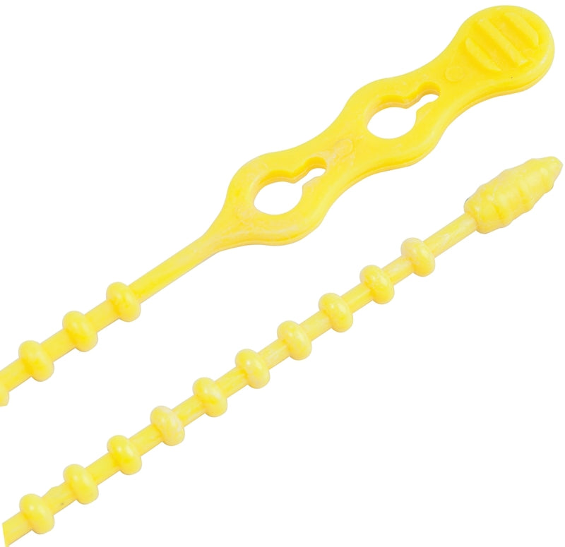 Gardner Bender 45-12BEADYW Cable Tie, 3-1/4 in Max Bundle Dia, Beads Lock, Key-Hole Slot Locking, Resin, Safety Yellow