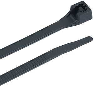 Gardner Bender 46-310UVBM Cable Tie, 0.27 in Max Bundle Dia, Double-Lock Locking, 6/6 Nylon, Black, 11 in L, 1000/PK
