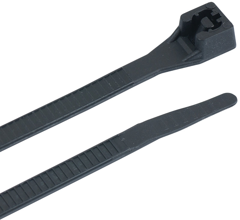 Gardner Bender 46-310UVBM Cable Tie, 0.27 in Max Bundle Dia, Double-Lock Locking, 6/6 Nylon, Black, 11 in L, 1000/PK