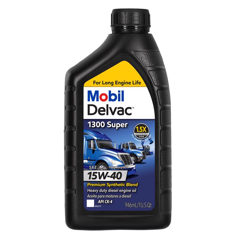 Mobil Delvac 1300 Super 15W-40 Diesel Semi-Synthetic Engine Oil 1 qt, Pack of 6