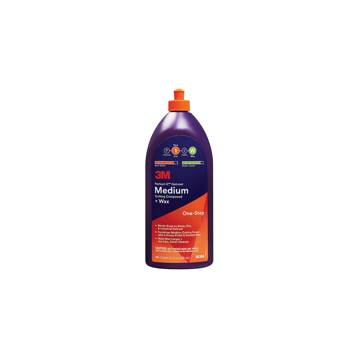 Perfect-It Gelcoat Medium Cutting Compound/Wax, Qt.