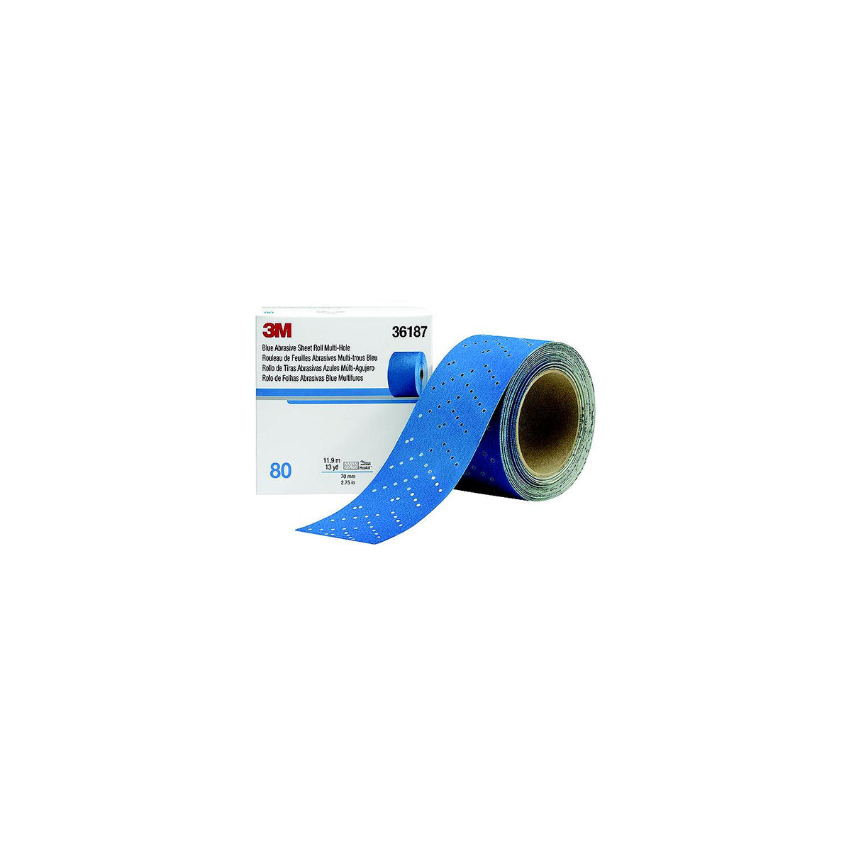 3M Blue Abrasive Hookit Sheet Roll, 2-3/4″ x 13 Yards