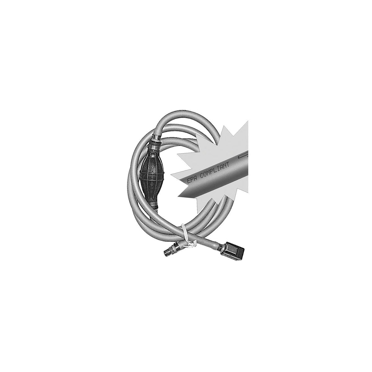 Fuel Line Assembly w/Quick Connect Engine End and Threaded Fitting on Tank End, 8'