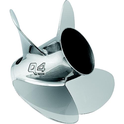 Quicksilver 8M0055563 Q4 12.7″ diameter X 21″ pitch, 4-Blade Stainless Steel Propeller, Right Hand Rotation, 60 CT, 125 HP