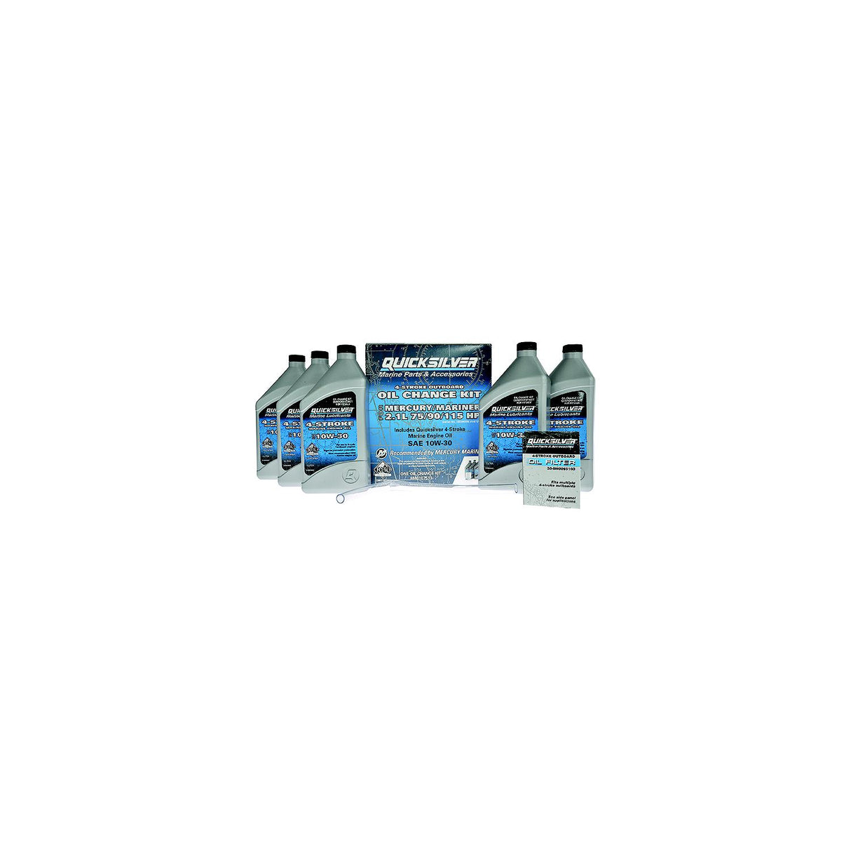 Quicksilver 8M0107511 4-Stroke 10W30 Oil Change Kit, 75/90/115 HP EFI (2.1L)