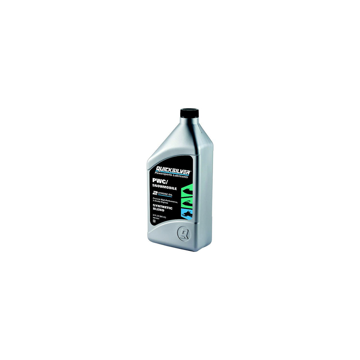 Quicksilver 92-8M0166406 2-Stroke PWC/Snowmobile Oil, Qt., Pack of 6