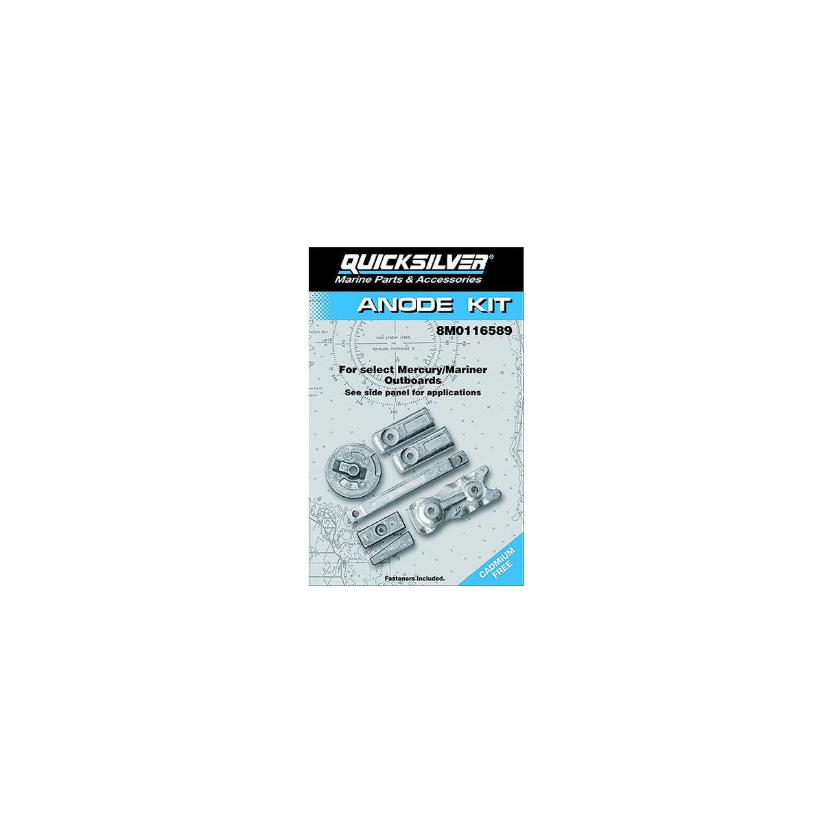Quicksilver 97-8M0116589 Mercury Verado Anode Kit, Aluminum