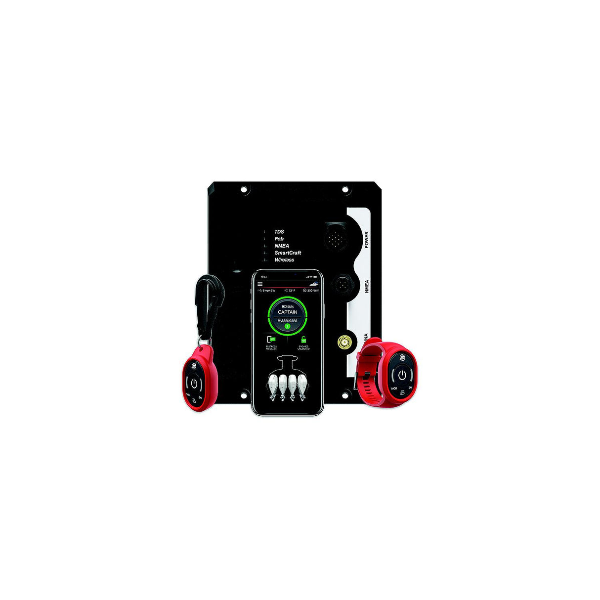 1st Mate 98-8M6007938 Wireless Man Overboard Alert System For Mercury SmaftCraft - 4, 5 or 6 Engines