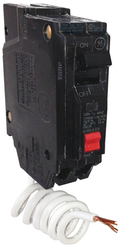 ABB THQL1115GFTP Feeder Circuit Breaker, Thermal Magnetic, 15 A, 1-Pole, 120 V, Non-Interchangeable Trip, Plug