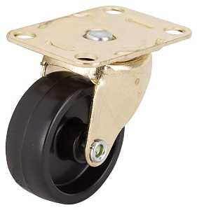 ProSource JC-B10-PS Swivel Caster, 1-5/8 in Dia Wheel, 5/8 in W Wheel, Plastic Wheel, Black, 50 lb