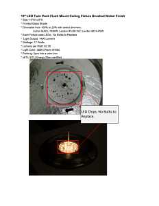 Boston Harbor ZD13-BN-C Ceiling Light Fixture, 0.17 A, 120 V, 20 W, 2-Lamp, LED Lamp, 1500, 3000 K Color Temp
