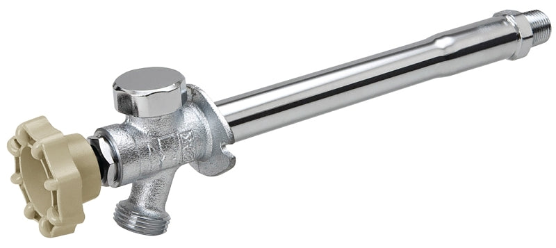 B & K 104-829HC Anti-Siphon Frost-Free Sillcock Valve, 12 in L, 1/2 x 3/4 in, MPT x Hose, 125 psi, Brass Body, Chrome