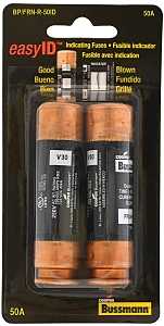 Bussmann BP/FRN-R-50ID Time Delay Fuse, 50 A, 250 V, 20, 200 kA Interrupt