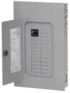 Eaton BRP20B100 Load Center, 48-Pole, 100 A, 20-Space, 40-Circuit, Main Breaker, Plug-On Neutral, Type BR