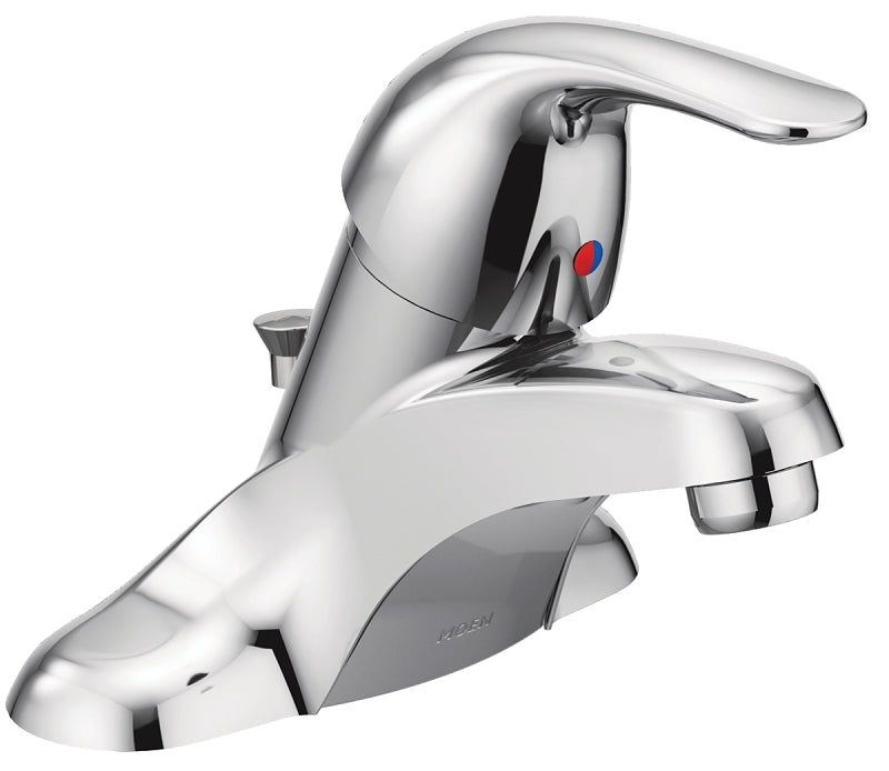Moen Adler Series WS84503 Bathroom Faucet, 1.2 gpm, 1-Faucet Handle, Metal, Chrome-Plated, Lever Handle, Low-Arc Spout