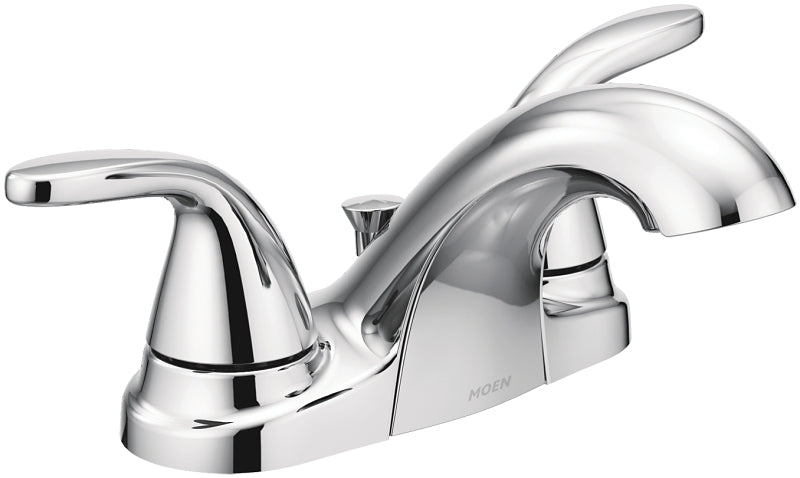 Moen Adler Series WS84403 Bathroom Faucet, 1.2 gpm, 2 -Faucet Handle, 3 -Faucet Hole, Metal, Chrome-Plated, Lever Handle