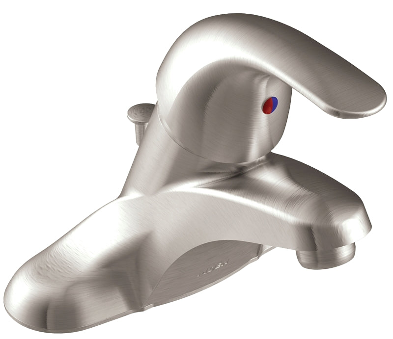 Moen Adler Series WSL84502SRN Bathroom Faucet, 1.2 gpm, 1 -Faucet Handle, 3 -Faucet Hole, Metal, Brushed Nickel