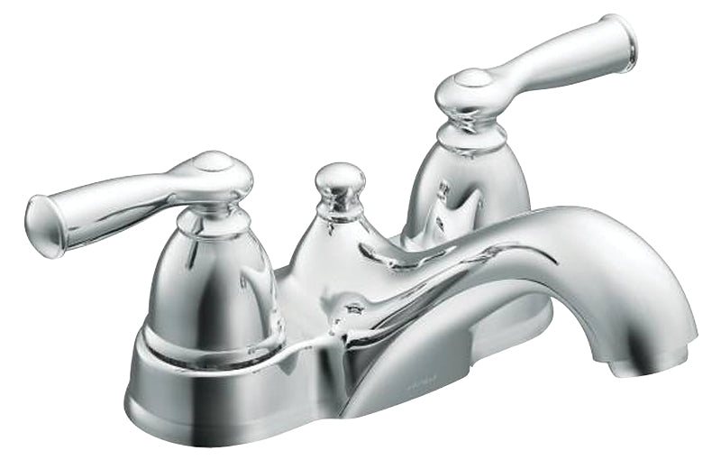Moen Banbury Series WS84912 Bathroom Faucet, 1.2 gpm, 2 -Faucet Handle, 3 -Faucet Hole, Metal, Chrome-Plated