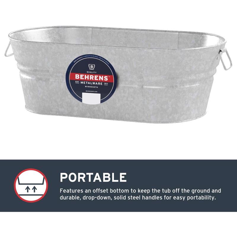 Behrens 4 gal Steel Tub Oval