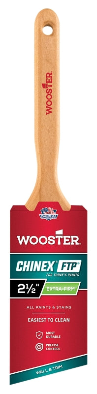Wooster Chinex 4410-2-1/2 Paint Brush, 2-1/2 in W, 2-15/16 in L Bristle, Synthetic Bristle, Angular Handle