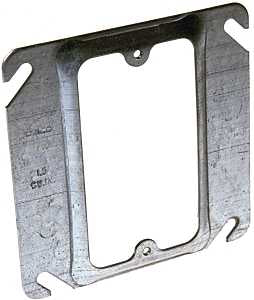 Hubbell 8771 Device Box Cover, 4 in L, 4 in W, Square, Steel, Gray