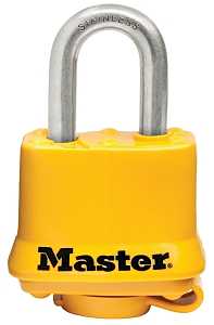 Master Lock 315SSKADHC Padlock, 1-9/16 in W Body, Keyed Alike Key, 9/32 in Dia Shackle, 3/4 in H Shackle, Steel Body