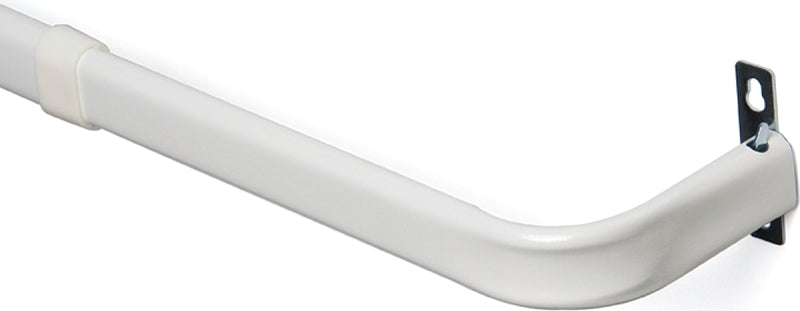 Kenney KN510 Curtain Rod, 1 in Dia, 18 to 28 in L, Steel, White, Enamel