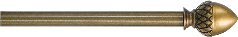 Kenney KN44100 Finial Rod, 1/2 in Dia, 28 to 48 in L, Plastic, Brown, Antique Brass