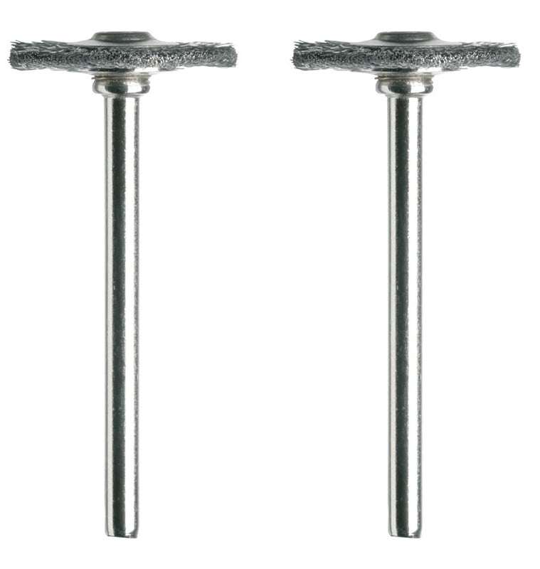 Dremel 428-02 Brush, 3/4 in Dia, 1/8 in Arbor/Shank, Straight Bristle, Carbon Steel Bristle